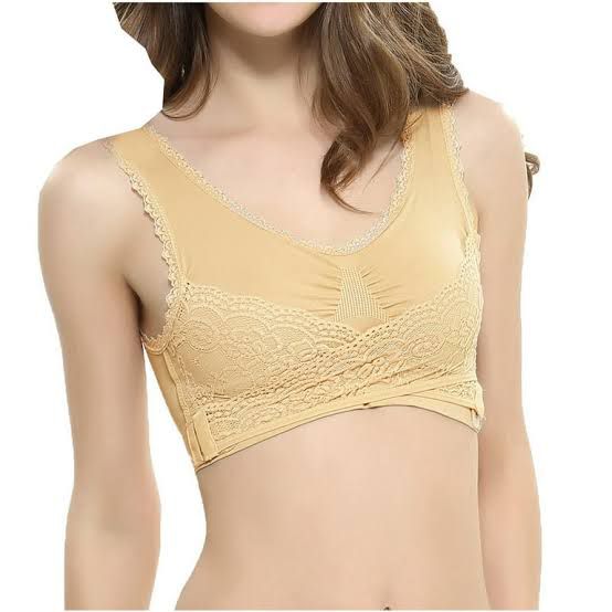COMFORT CORSET FRONT CROSS SIDR BUCKLE LACE BRAS